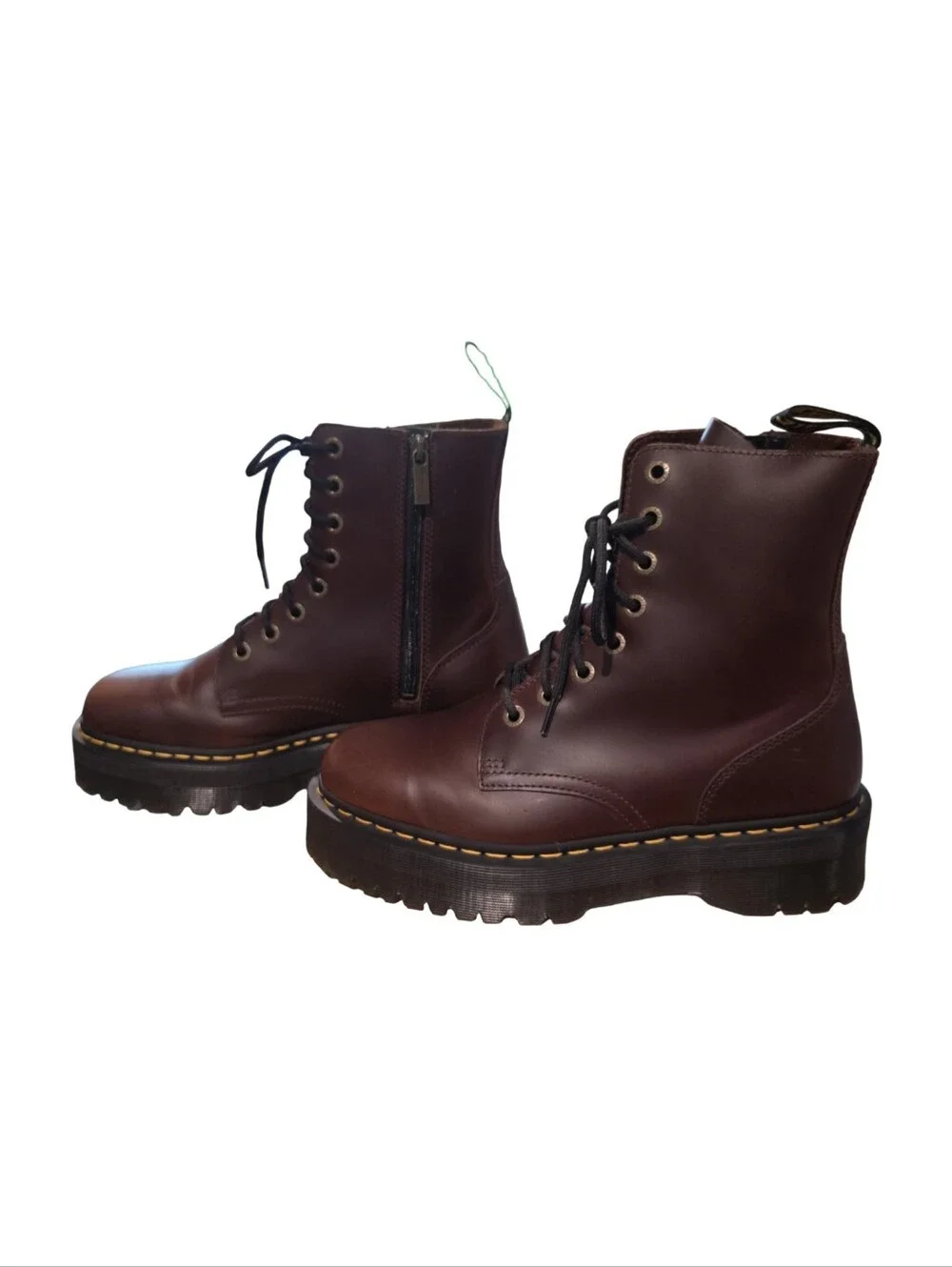 Dr. Martens Jadon Platform Leather Combat Boots Dark Cherry Brown Men's 11